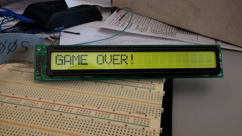 GAME OVER! A message from the hangman game.
