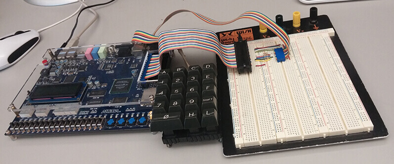 Keypad interfaced with an SRAM