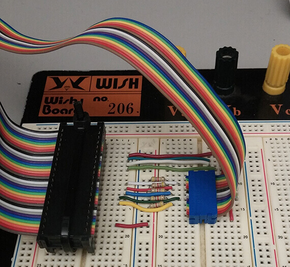 The wiring for the keypad.